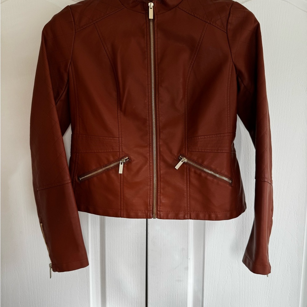 New York & Company Chestnut Leather Jacket